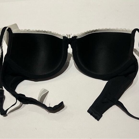 Maidenform Bra Black with white lace trim 34C - Picture 2 of 6